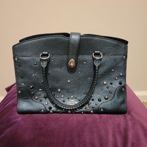 Coach Blue Pebbled Leather Handbag